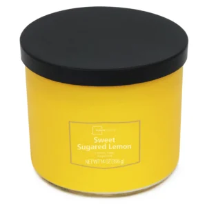 Mainstays 3 Wick Sweet Sugared Lemon Fragrance Candle with a Decorative wrap 13 Ounce