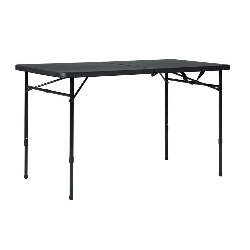 Mainstays 4 Foot Fold in Half Adjustable Folding Table Rich Black