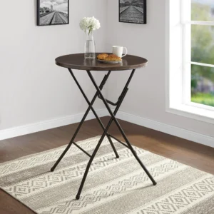 Mainstays 4 Foot Fold in Half Adjustable Folding Table Rich Black