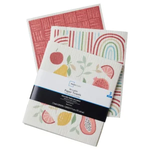 Mainstays 4 Pack 12 x12 Woven Kitchen Dish Cloth Set Red Sedona