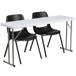 Mainstays 5 Piece Resin Card Folding Table and Four Folding Chairs Set Black