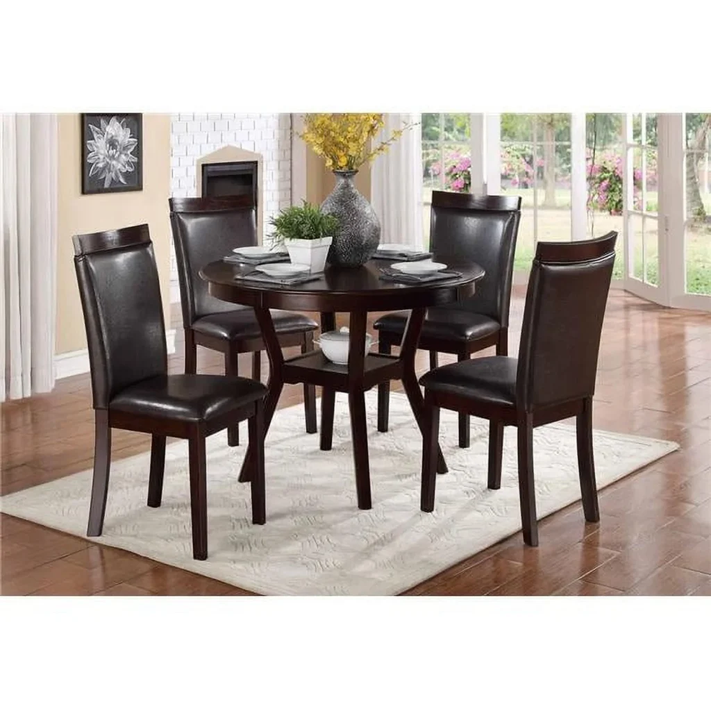 Mainstays 5-Piece Wood Metal Dining Set – Space-Saving Design β close-up detail of design and finish
