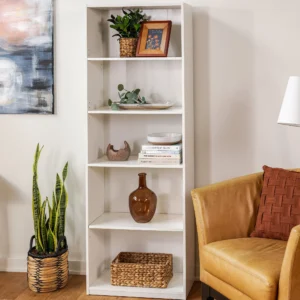 Mainstays 5 Shelf Bookcase with Adjustable Shelves White