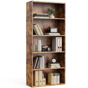 Mainstays 5 Shelf Bookcase with Adjustable Shelves White