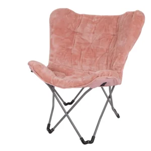 Mainstays Faux Fur Butterfly Chair for Kids and Teens Gray