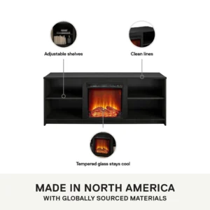 Mainstays Fireplace TV Stand for TVs up to 65 Black Oak