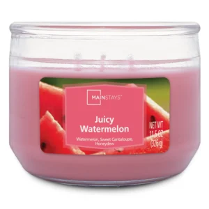 Mainstays Juicy Watermelon Scented 3 Wick Glass Jar Candle 11 5 oz