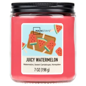 Mainstays Juicy Watermelon Scented 3 Wick Glass Jar Candle 11 5 oz
