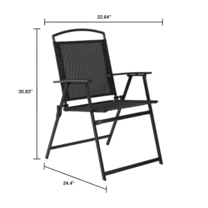 Mainstays Outdoor Bistro Set Black 3 Piece with Folding