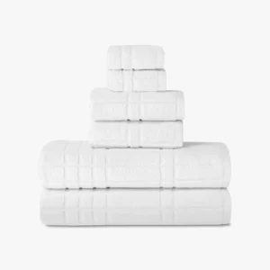 Mainstays Performance Texture 6 Piece Towel Bundle White