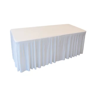 Mainstays White 6 Foot Fold in Half Plastic Table Indoor Outdoor Scratch Resistant Stain UV Damage Built in Carry Handle