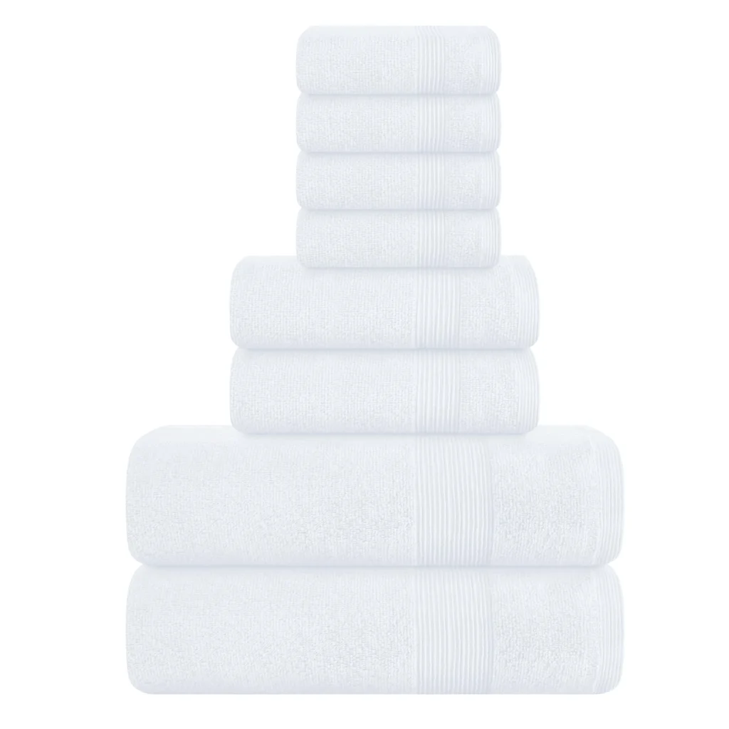 MALLONI HOME 8 Piece Towel Set 100 Ring Spun Cotton 2 Bath Towels 27×54 2 Hand Towels 16×28 4 Washcloths 13×13 Ultra Soft Highly Absorbent Machine Wa