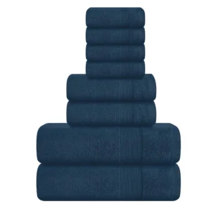 MALLONI HOME 8 Piece Towel Set 100 Ring Spun Cotton 2 Bath Towels 27×54 2 Hand Towels 16×28 4 Washcloths 13×13 Ultra Soft Highly Absorbent Machine Wa