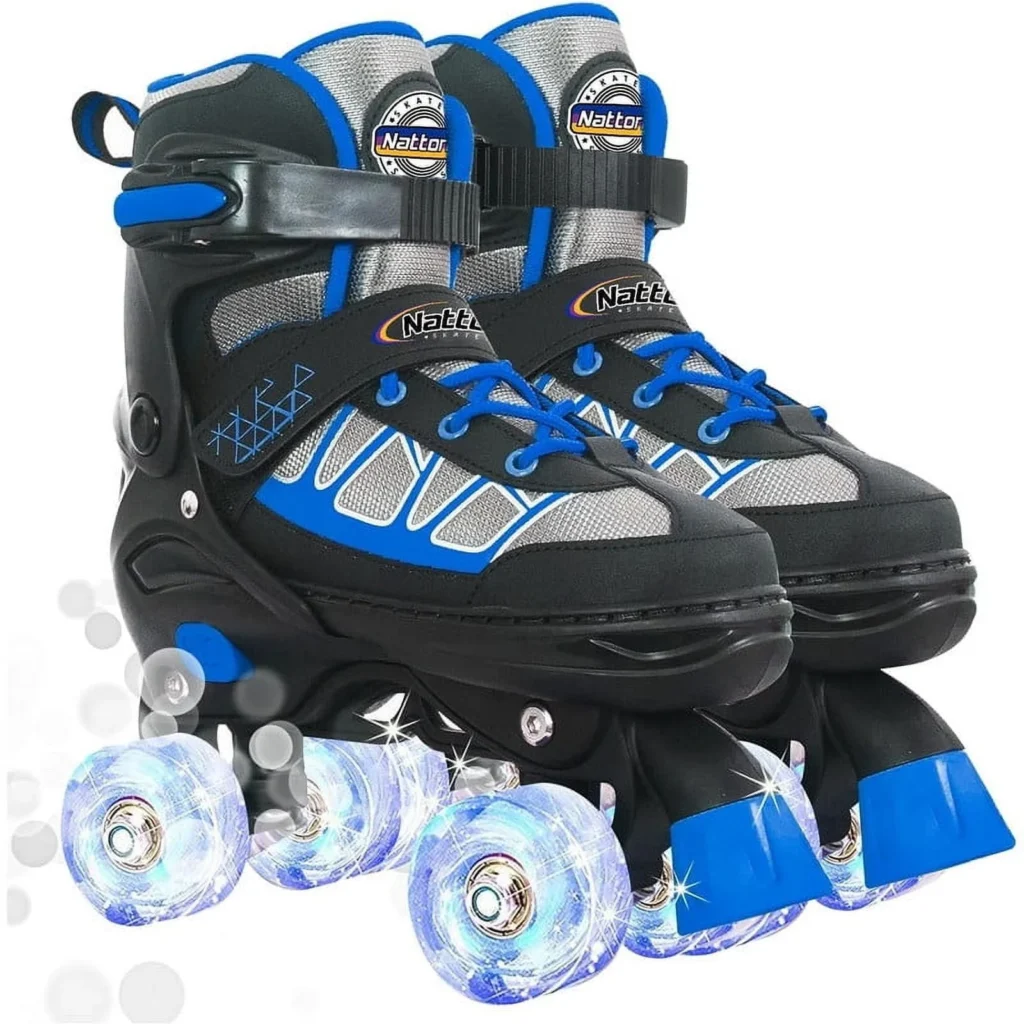 MammyGol Rainbow Unicorn Roller Skates – Adjustable Quad Design — close-up detail of design and finish