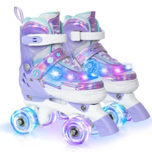 MammyGol Girls Roller Skates Little Kids Toddler Ages 5 8 4 5 6 7 4 Size Adjustable Rainbow Unicorn Quad Skates Light Wheels Best Birthday Gift Outdo