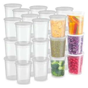 Meal Prep Containers 50 Packs Plastic Food Storage Containers with Lids 32oz Bento Box Reusable To Go Containers Disposable BPA Free