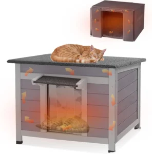 MEDEHOO Outdoor Cat House Weatherproof Outside Feral Cat Shelter 2 Story