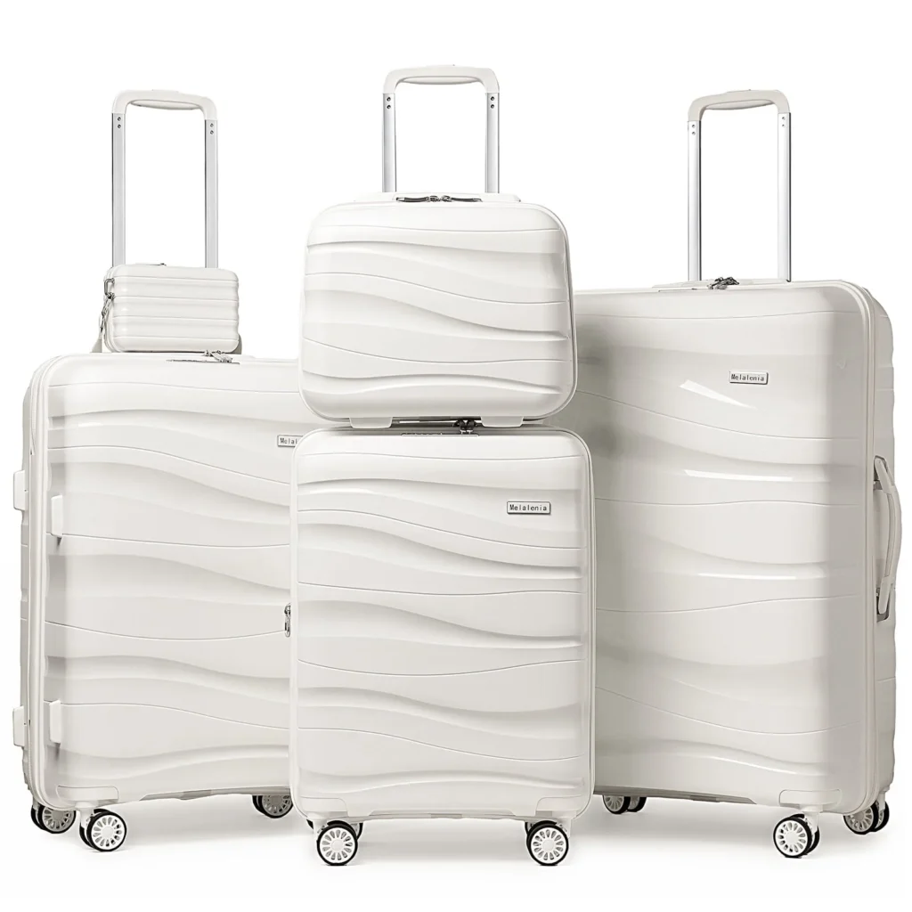 Melalenia 5-Piece Hardside Spinner Luggage Set – Expandable Travel β alternate angle showing full product