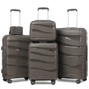 Melalenia 5 Luggage Sets PP Hardside Spinner Luggage Expandable Carry on Suitcase20 24 28