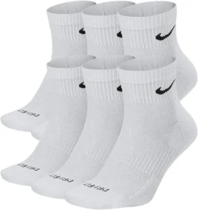 Men s Nike 6 pack Everyday Cushion Low Cut Training Socks Color White Size 8 12