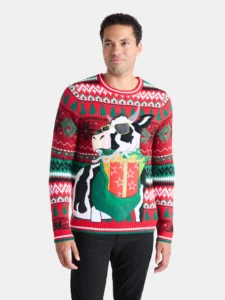 Men’s Christmas Sweater Ugly Christmas Sweater with Drink Pocket from