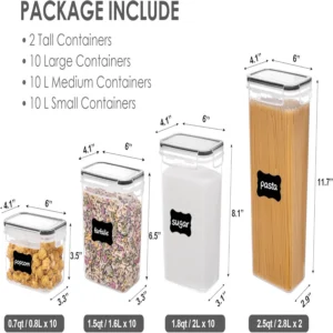 Mibote Airtight Food Storage Container Set with Lids 32pcs BPA Free Plastic Food Canisters Kitchen Pantry Organization 3