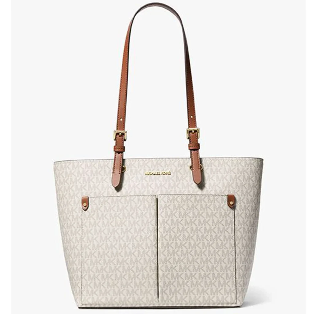 Michael Kors Jet Set Travel Large Logo Tote – Iconic Vanilla Style β close-up detail of design and finish