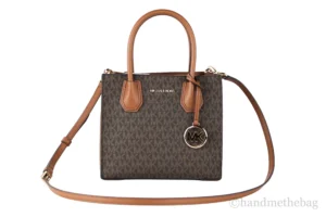 MICHAEL KORS Mercer 35S1GM9M2B Medium Logo and Leather Accordion Crossbody Bag In Brown