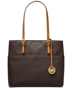 Michael Kors Women Lady Large Leather Shoulder Tote Handbag Purse Bag Black Gold