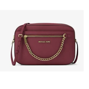 Michael Kors Women s Jet Set Large Saffiano Leather Crossbody Bag Cherry 35S1GTTC7L Cherr