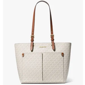 Michael Kors Womens Jet Set Travel Medium Double Pocket Tote Non Leather Vegan Brown 35F3GTVT3B 847