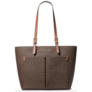 Michael Kors Womens Jet Set Travel Medium Double Pocket Tote Non Leather Vegan Brown 35F3GTVT3B 847