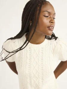 Mills by Millie Bobby Brown Women s Long Sleeve Crop Cable Sweater Sizes XXS XXL