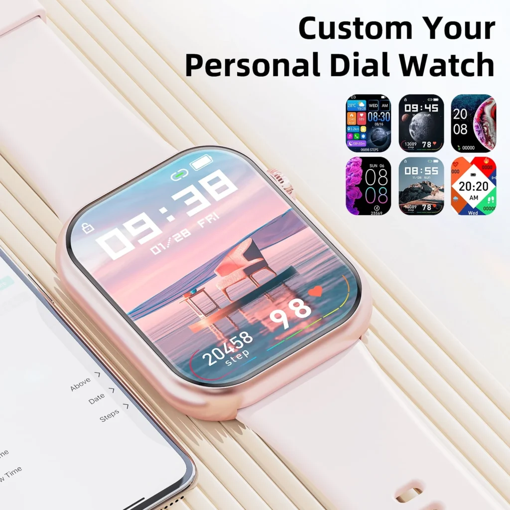 Mingdaln 1.85″ Smartwatch with Call Function – IP67 Waterproof Fitness Tracker β close-up detail of design and finish