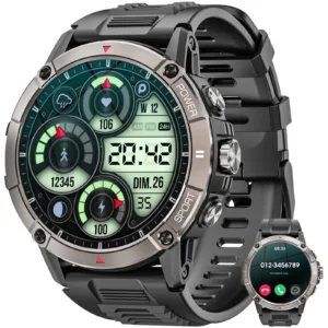Mingdaln Smart Watch Android Iphone IP68 Waterproof Suitable Women Men 100 Sports Modes 1 85 inch Fitness Tracker Answer Make Calls Message Reminder