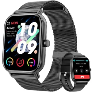 Mingdaln Smart Watch Android Iphone IP68 Waterproof Suitable Women Men 100 Sports Modes 1 85 inch Fitness Tracker Answer Make Calls Message Reminder