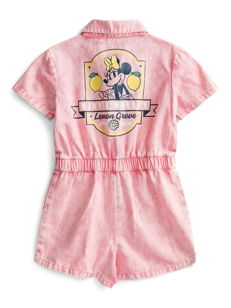 Minnie Mouse Twill Romper for Toddler Girls – Charming Front & Back Graphics β close-up detail of design and finish