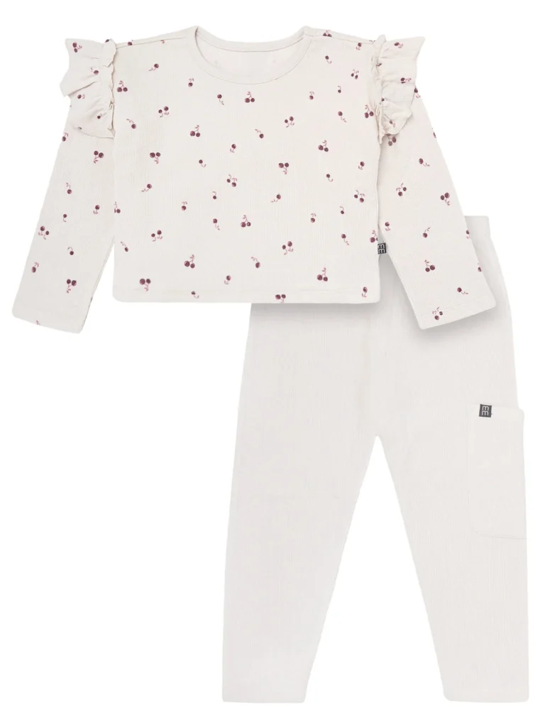Modern Moments by Gerber Toddler Girl Outfit – Soft Cotton Top & Shorts Set β alternate angle showing full product