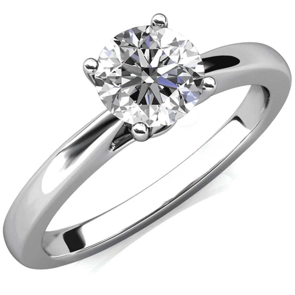 Cate Chloe Octavia Moissanite Sterling Silver Engagement Ring – Elegant & Durable — alternate angle showing full product