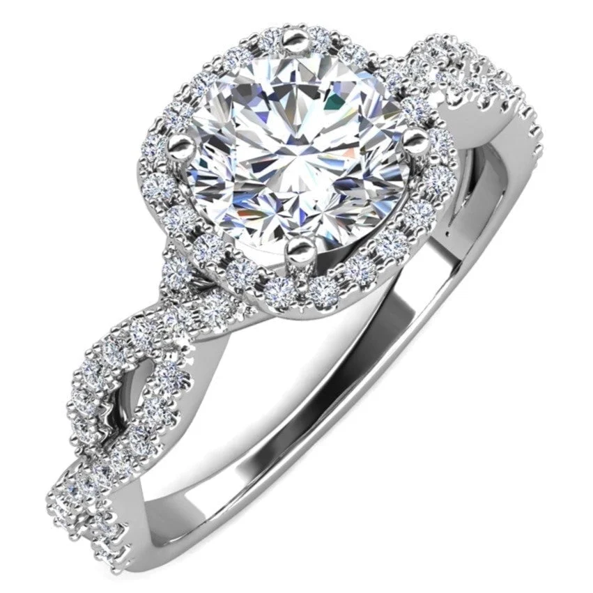 Moissanite by Cate Chloe Octavia 925 Sterling Silver Engagement Ring for Women Gift for her