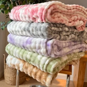 MOOFUN Faux Rabbit Fur Throw Blanket 50×60 inches Soft Fluffy Cozy Warm Fuzzy Machine Washable Durable Blanket for Couch and Bed Black
