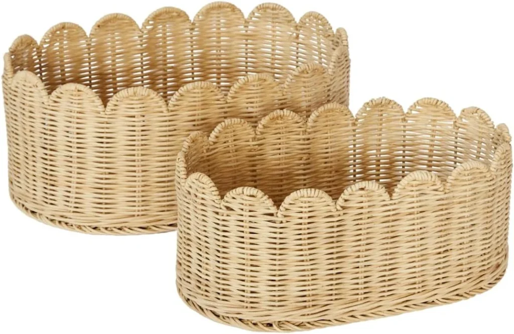 MTH Versatile Woven Scallop Basket – Decorative Storage β close-up detail of design and finish