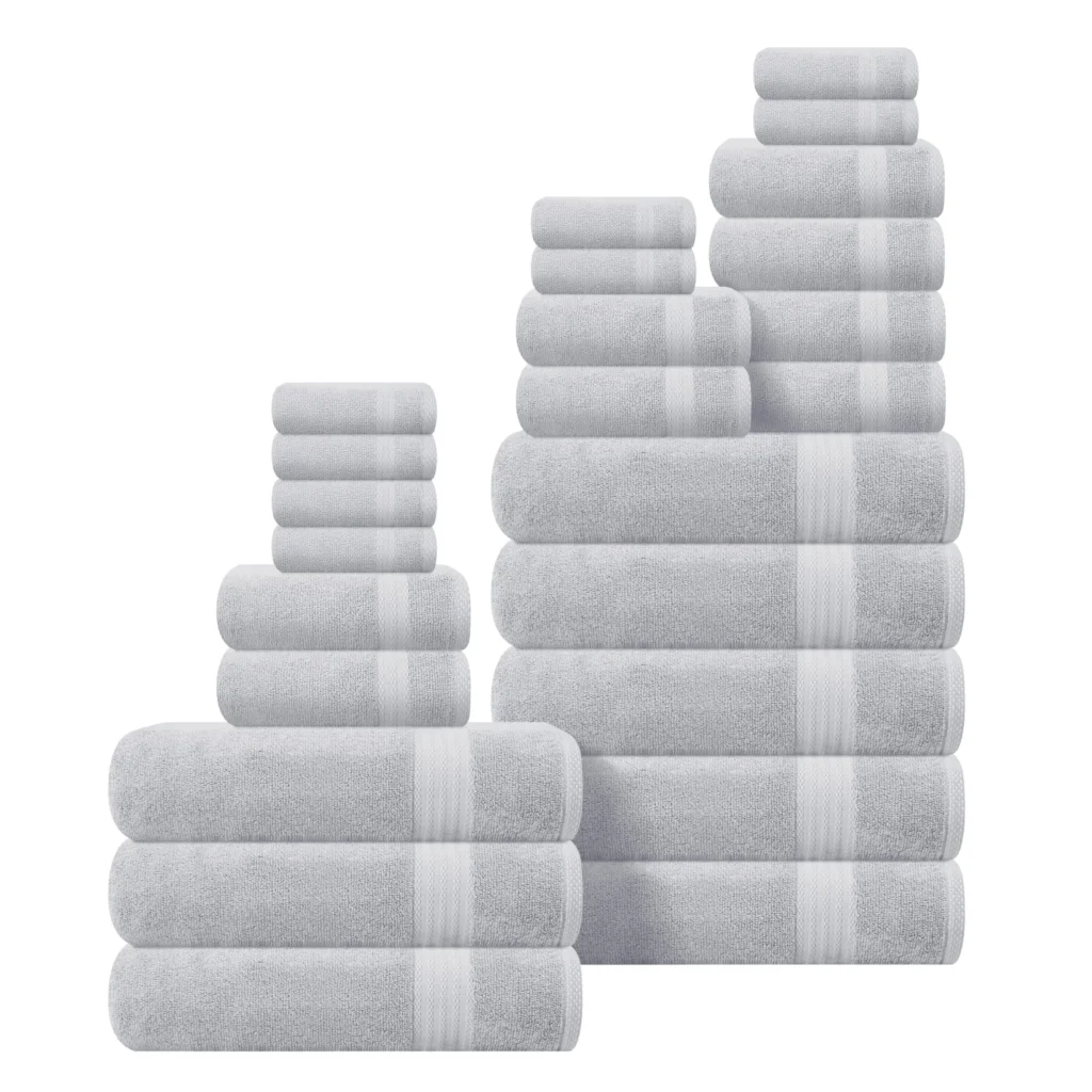 MyOwn Ultra Soft 8 Piece Towel Set 100 Pure Ringspun Cotton Contains 2 Oversized Bath Towels 27×54 Hand 16×28 4 Wash Cloths 13×13 Ideal Everyday use — close-up detail of design and finish
