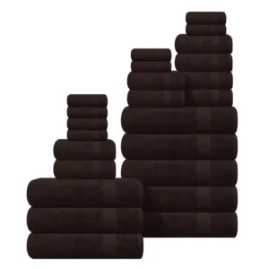 MyOwn Ultra Soft 8 Piece Towel Set 100 Pure Ringspun Cotton Contains 2 Oversized Bath Towels 27×54 Hand 16×28 4 Wash Cloths 13×13 Ideal Everyday use