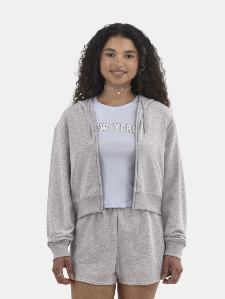 NB Cropped Lightweight Hoodie – Versatile Athleisure Comfort — alternate angle showing full product