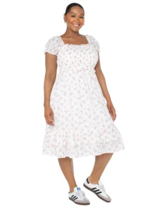 Netflix Bridgerton Puff Sleeve Mini Dress from Celebrity Pink Women s and Women s Plus Sizes XS XXXL
