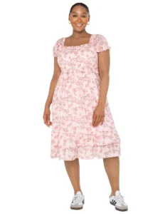 Netflix Bridgerton Puff Sleeve Mini Dress from Celebrity Pink Women s and Women s Plus Sizes XS XXXL