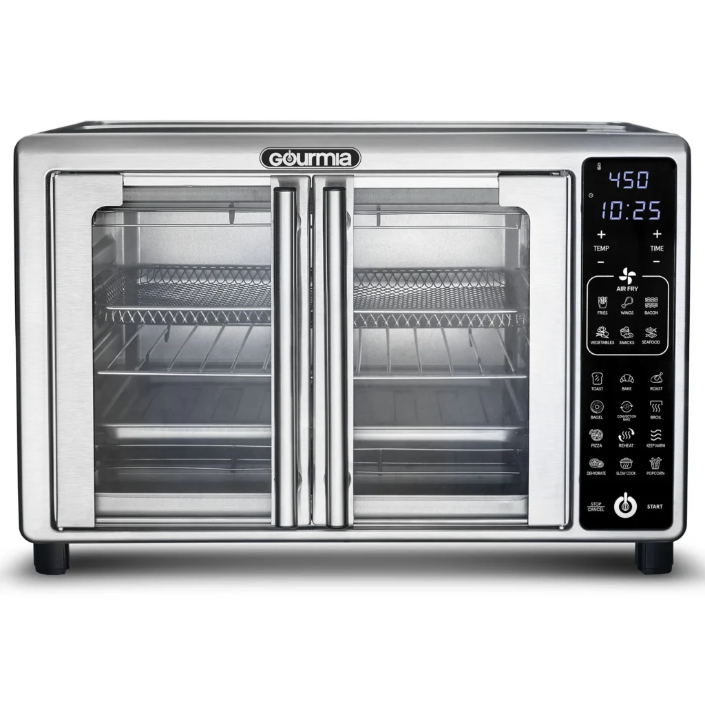 Gourmia 6-Slice Digital Toaster Oven Air Fryer – 19 Presets — close-up detail of design and finish