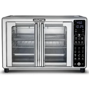 New Gourmia 1700W 6 Slice Digital Toaster Oven Air Fryer With 19 One Touch Presets Stainless Steel
