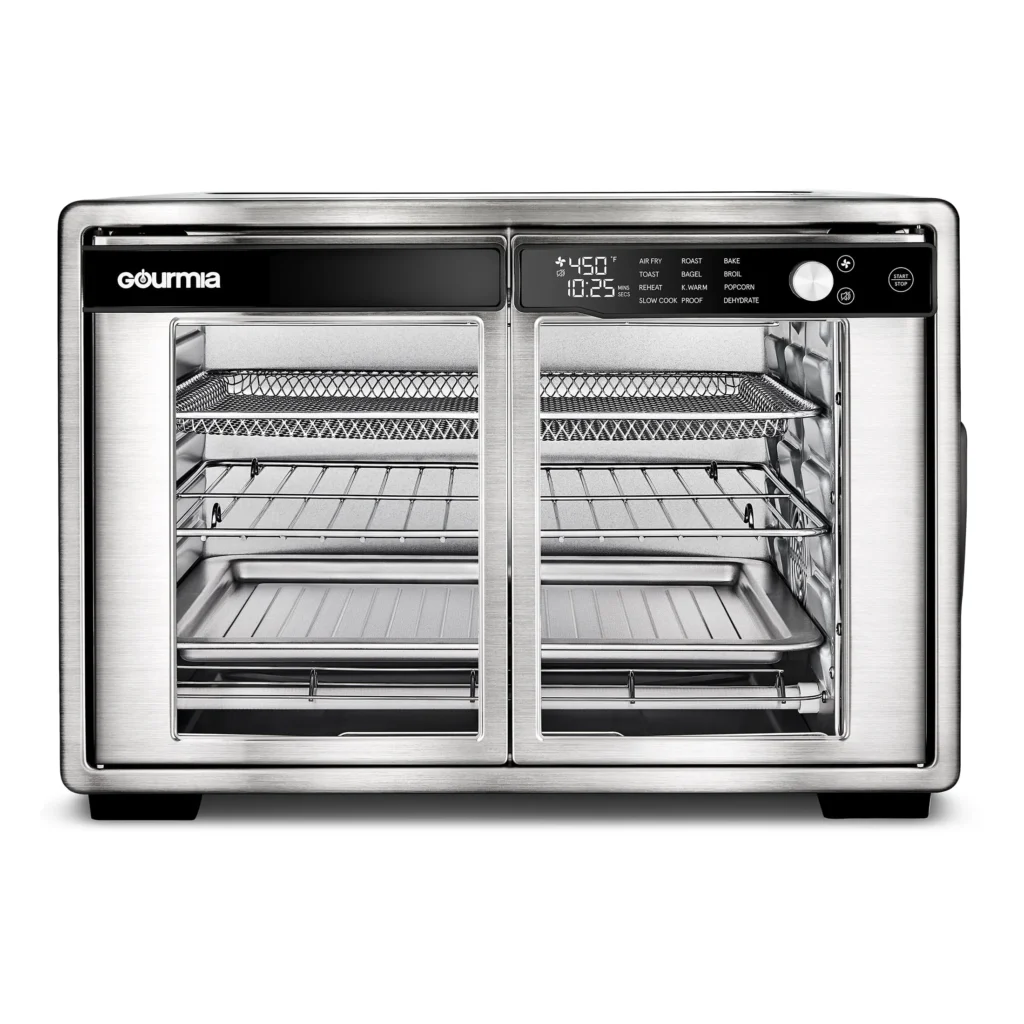 Gourmia Digital 6-Slice Toaster Oven Air Fryer – Stainless Steel β alternate angle showing full product